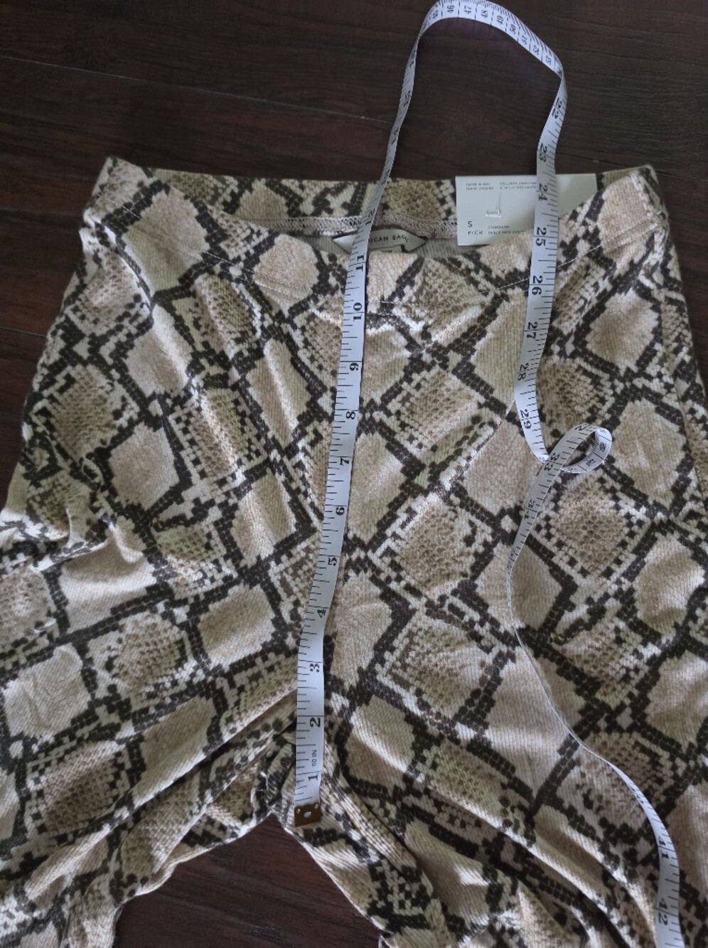 American Eagle Snake Print Flared Pants - Neutral Python Pattern - Picture 5 of 6